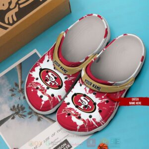 New San Francisco 49Ers Nfl Custom Name Red Pattern Crocband Shoes