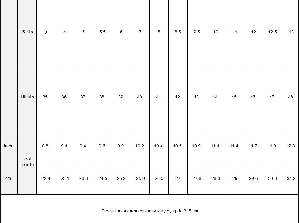 Size chart